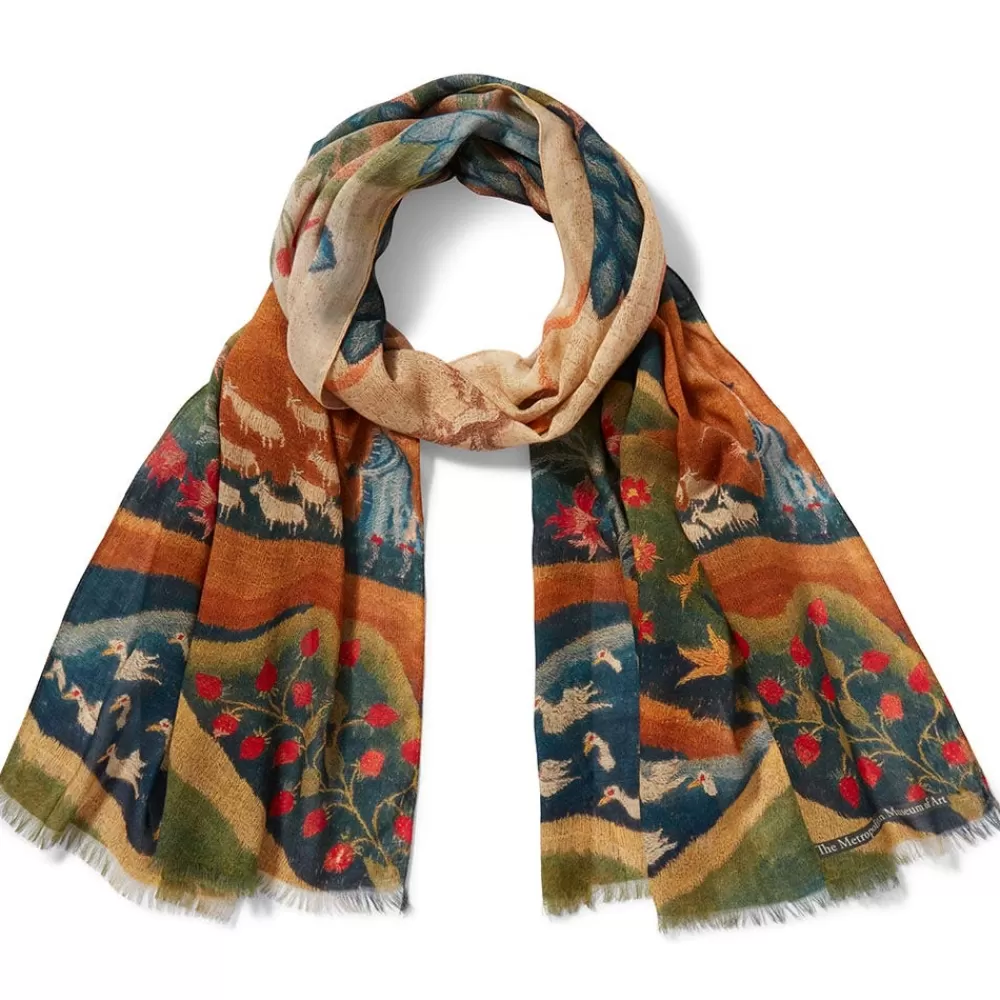 Cheap American Folk Art Landscape Oblong Scarf Scarves & Wraps