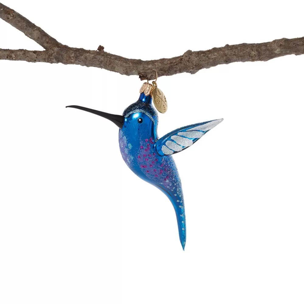 Shop Blue and Purple Hummingbird Glass Ornament Ornaments