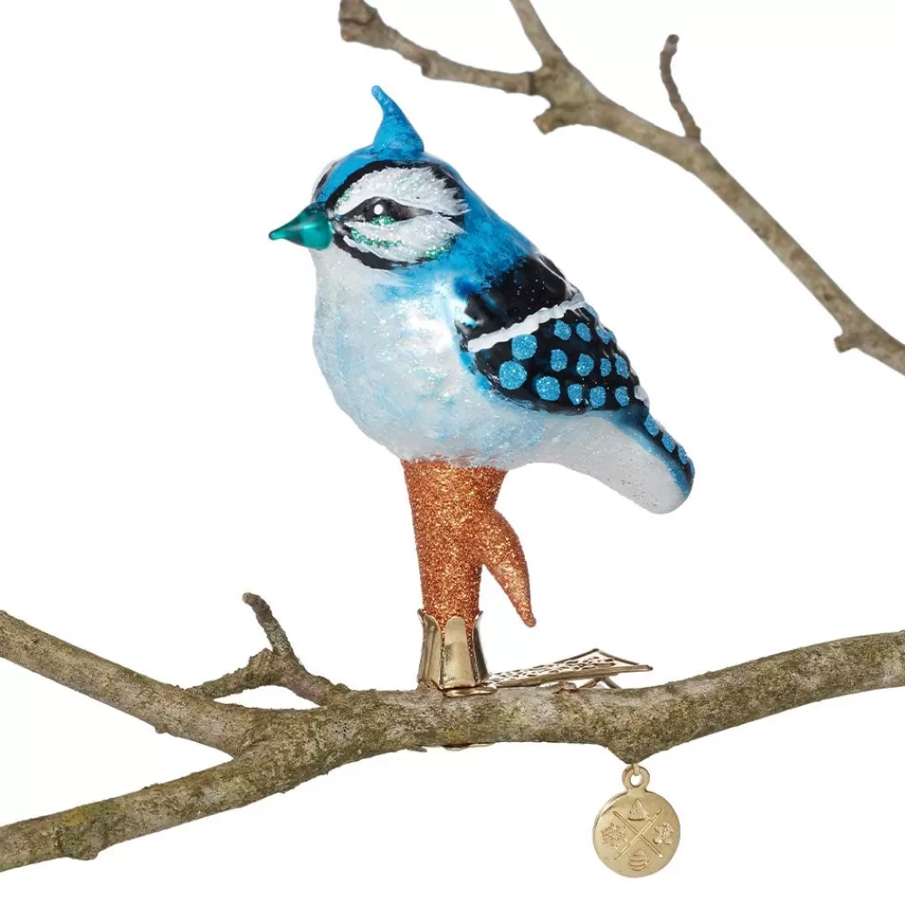 Cheap Blue Jay Glass Ornament Ornaments