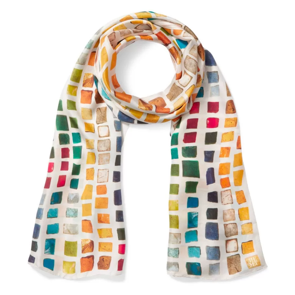 Best Sale Byzantine Tesserae Oblong Silk Scarf Scarves & Wraps