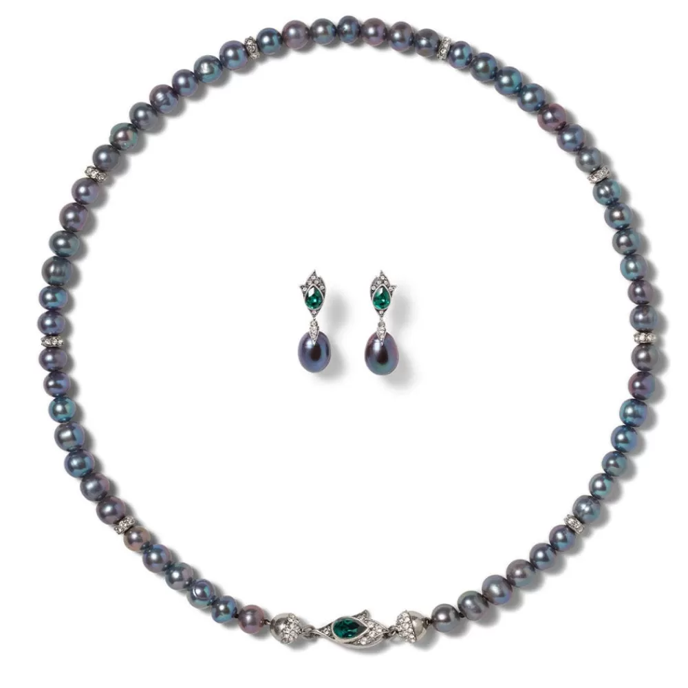 Shop Chelsea Peacock Pearl Necklace and Drop Earrings Set Jewelry Sets