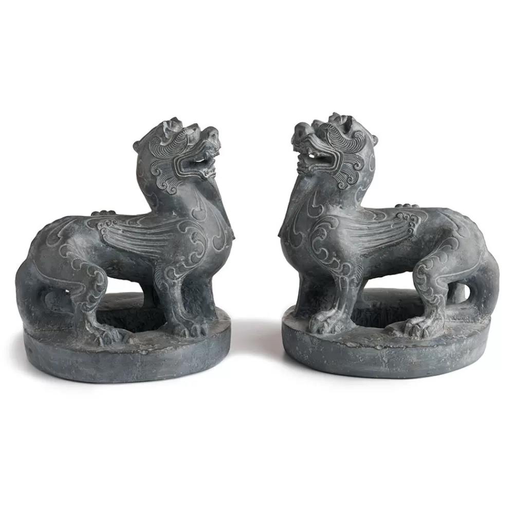 Hot Chinese Guardian Figure Bookends Sculpture | Decorative Accents