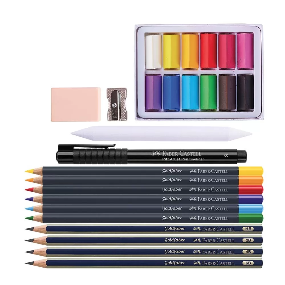 Online Creative Studio Try It Box: Dry Mediums Art Supplies & Easels