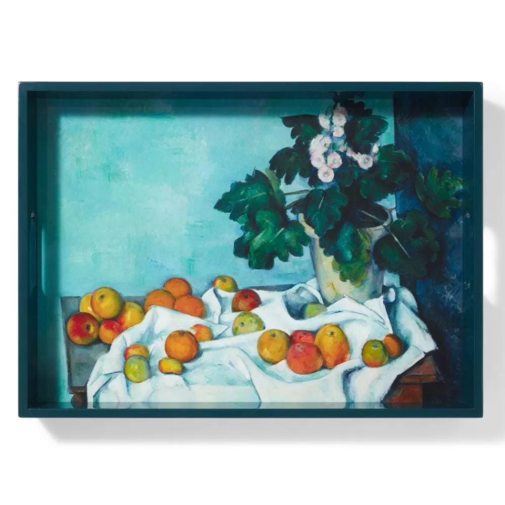 Best Sale Cézanne Apples and Primroses Rectangular Lacquer Tray Tableware | Decorative Accents