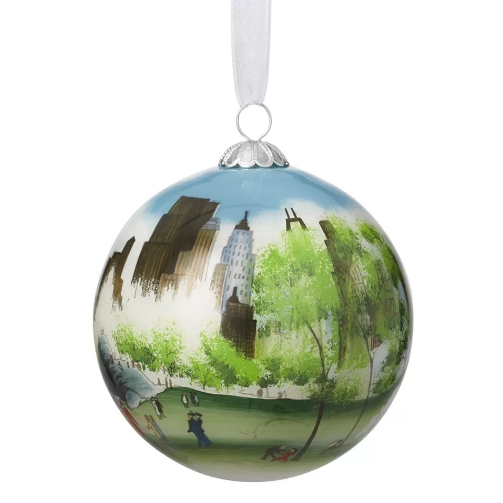 Fashion Dehn Spring in Central Park Hand-Painted Glass Ornament Ornaments