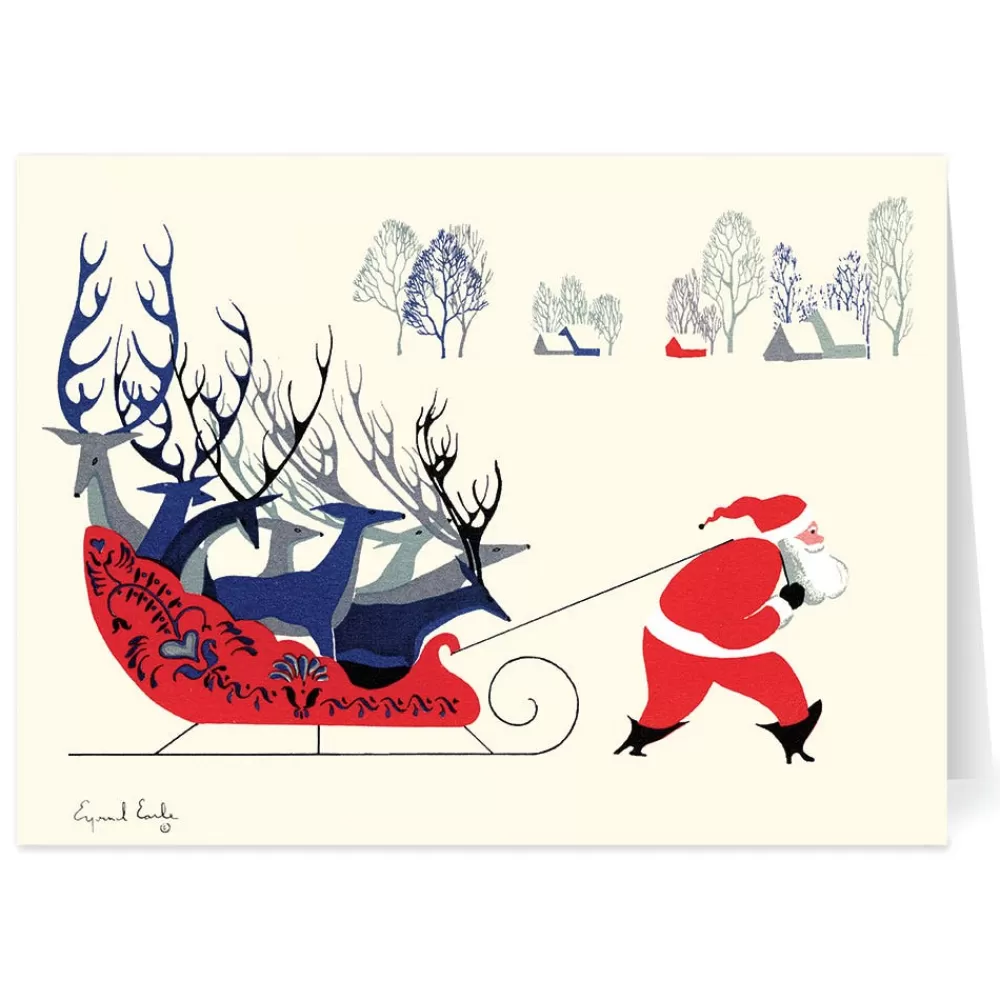 Best Earle: Santa and Deer Holiday Cards Holiday Cards