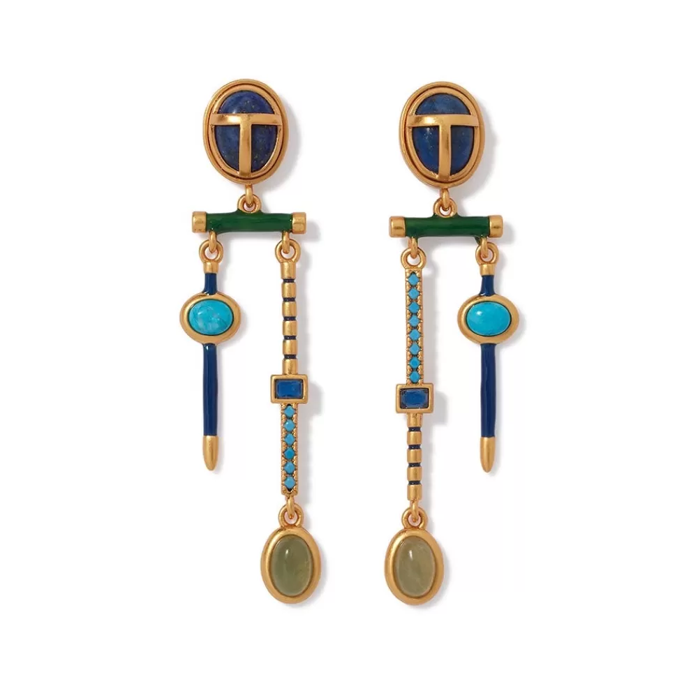 Discount Egyptian Heart Scarab Chandelier Earrings Earrings