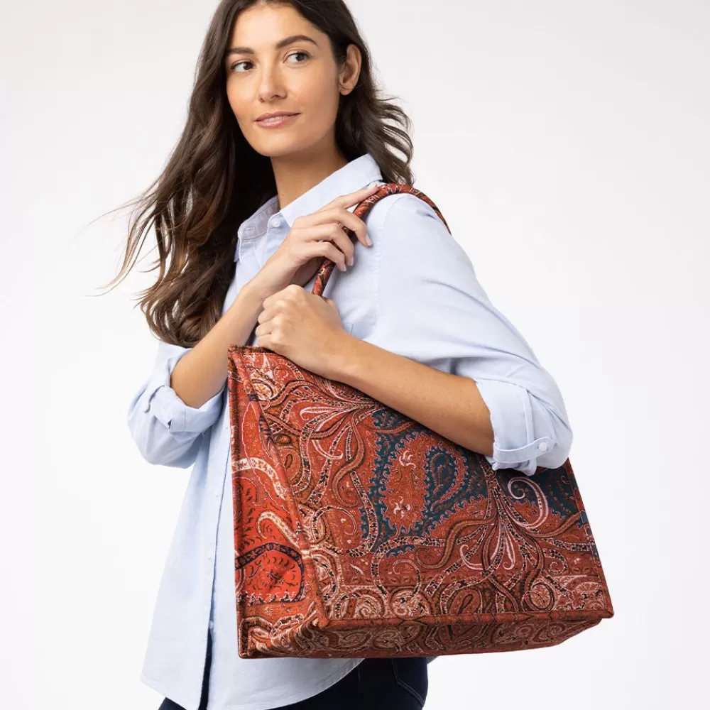 Fashion Four Seasons Paisley Oversize Structured Tote Bags