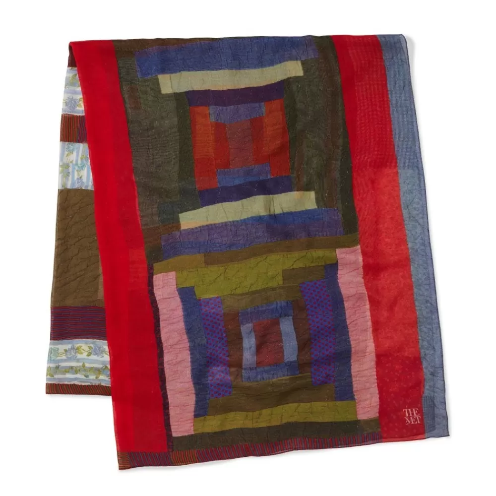 Flash Sale Gee's Bend Pettway Quilt Design Oblong Silk Scarf Scarves & Wraps