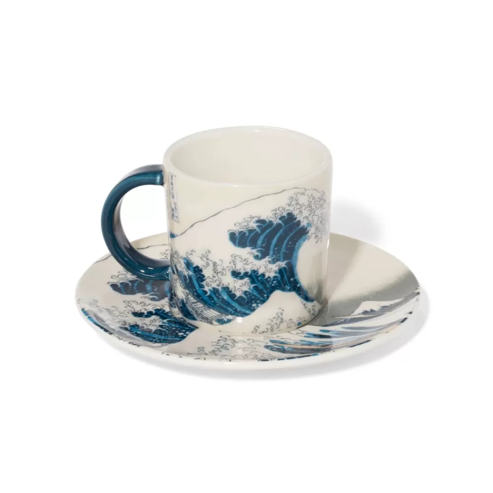 Sale Hokusai Great Wave Espresso Cup and Saucer Tableware