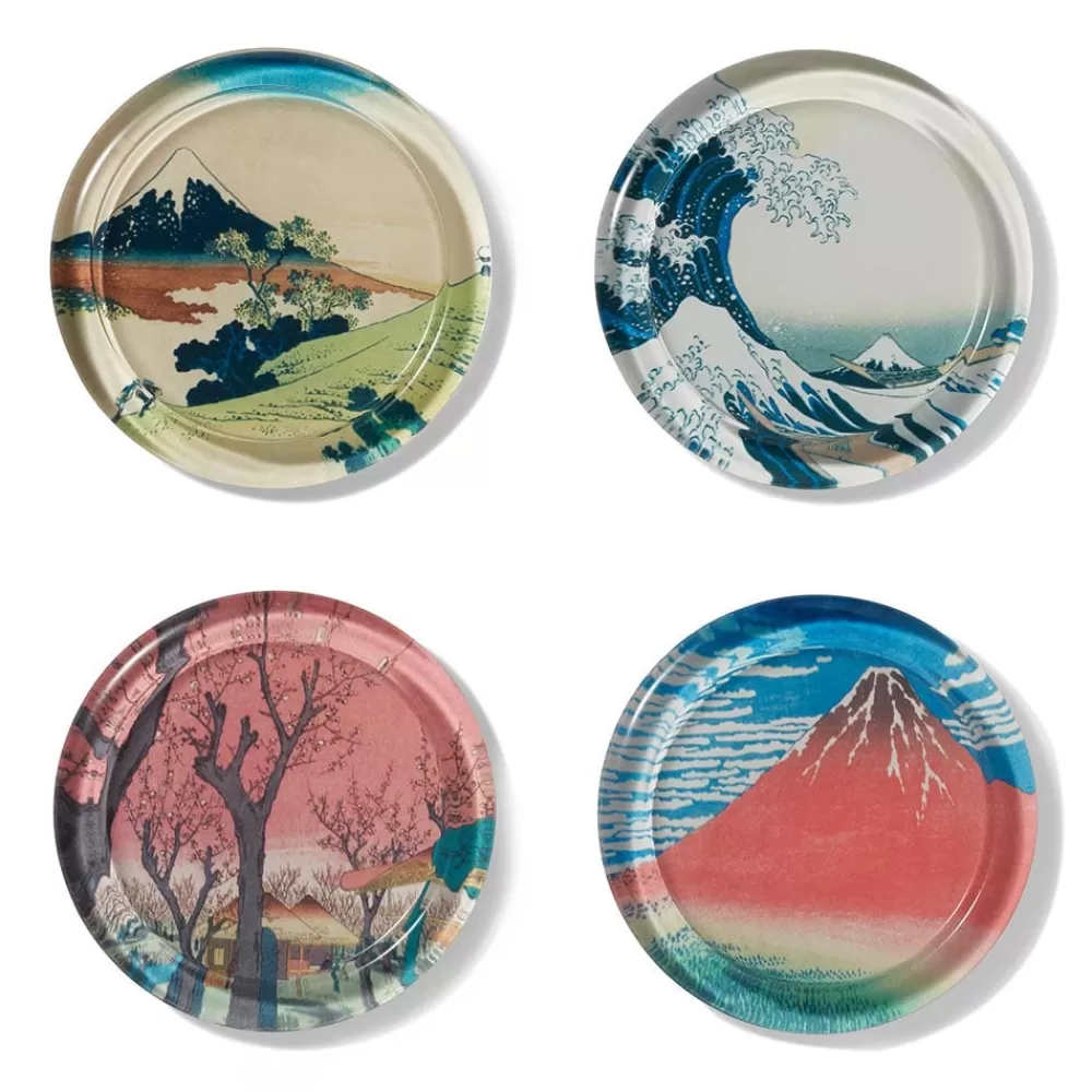 New Hokusai Prints Glass Coasters Tableware