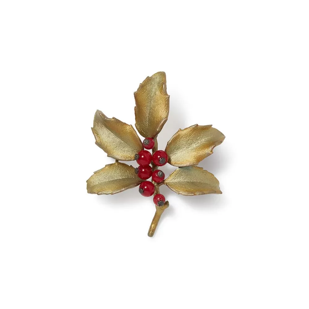 Clearance Holly Berry Jade Brooch Pins & Brooches