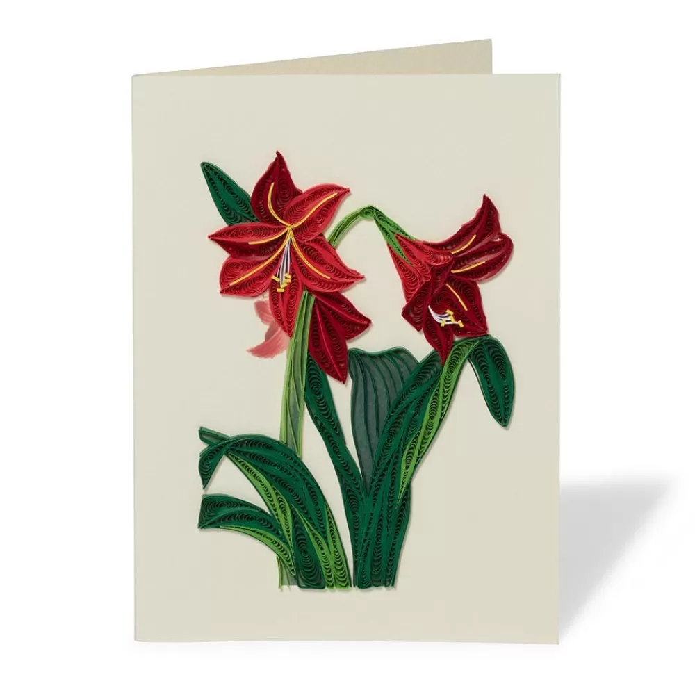 Fashion Hybrid Amaryllis Quilled Holiday Card Holiday Cards