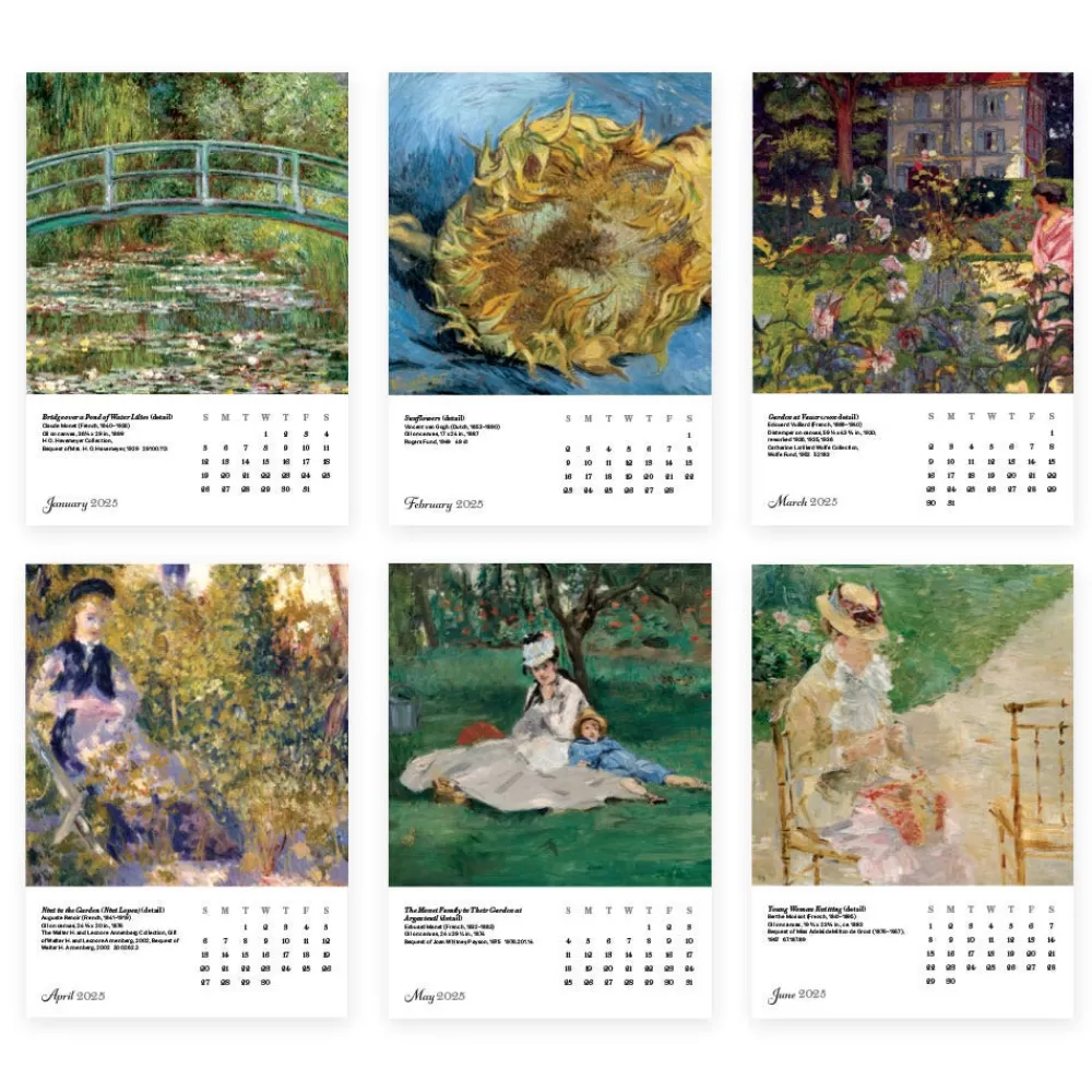 Fashion Impressionism Gardens Plexiglass Calendar Refill 2025 Calendars