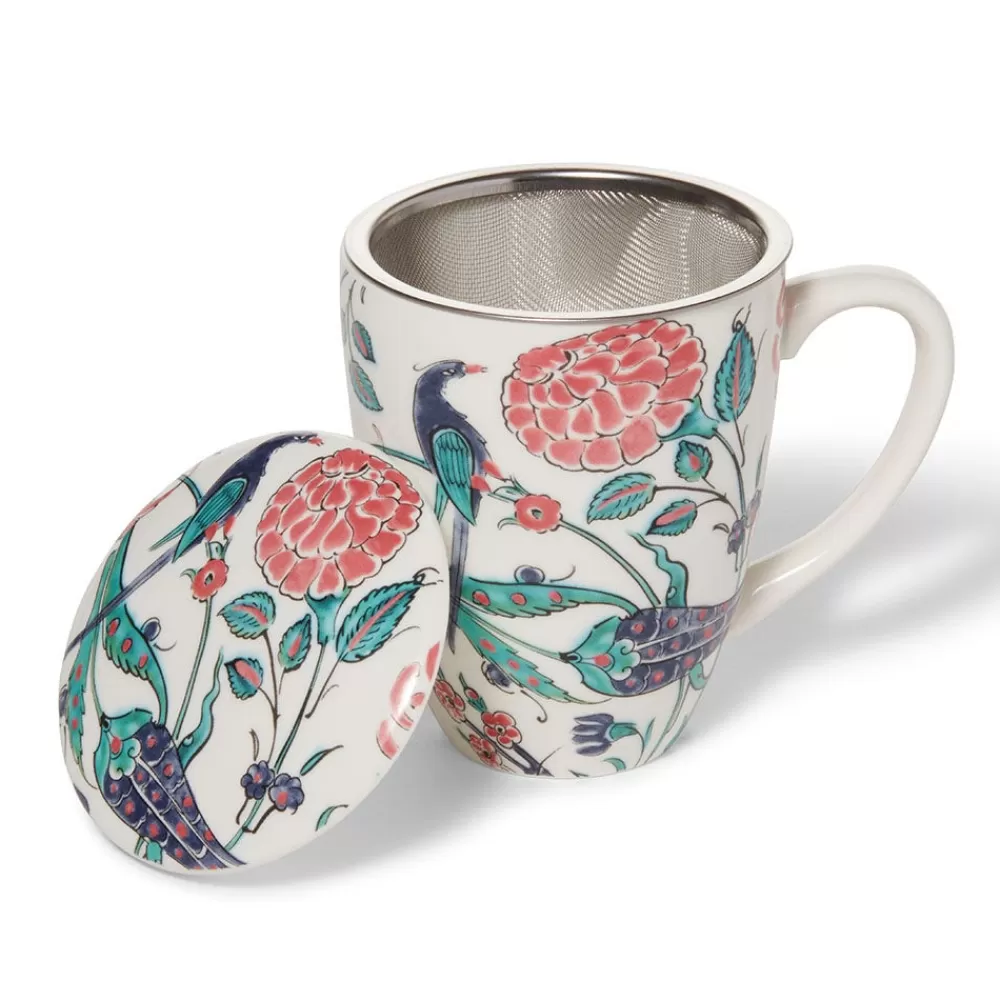 Best Iznik Garden Covered Mug with Tea Infuser Tableware