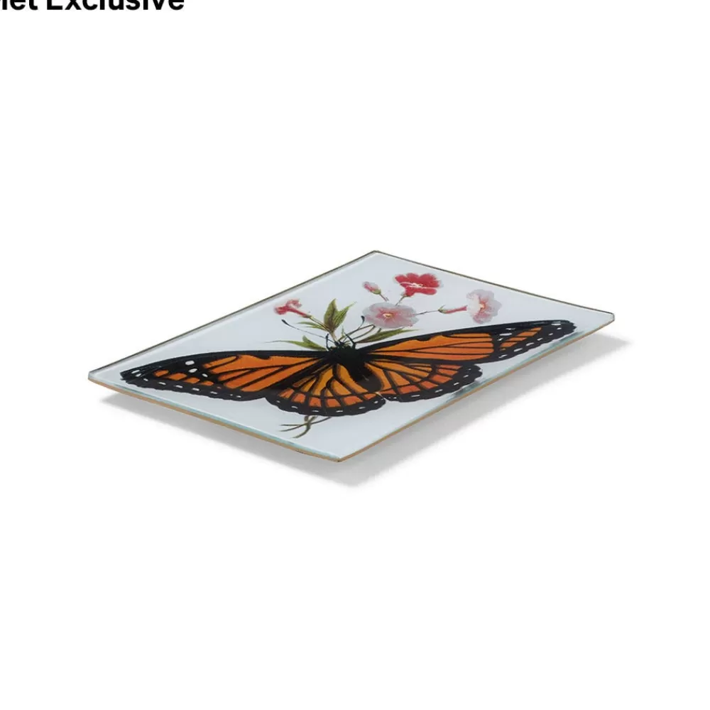 Store John Derian Dark Veinlet Butterfly Mini Decoupage Tray Decorative Accents