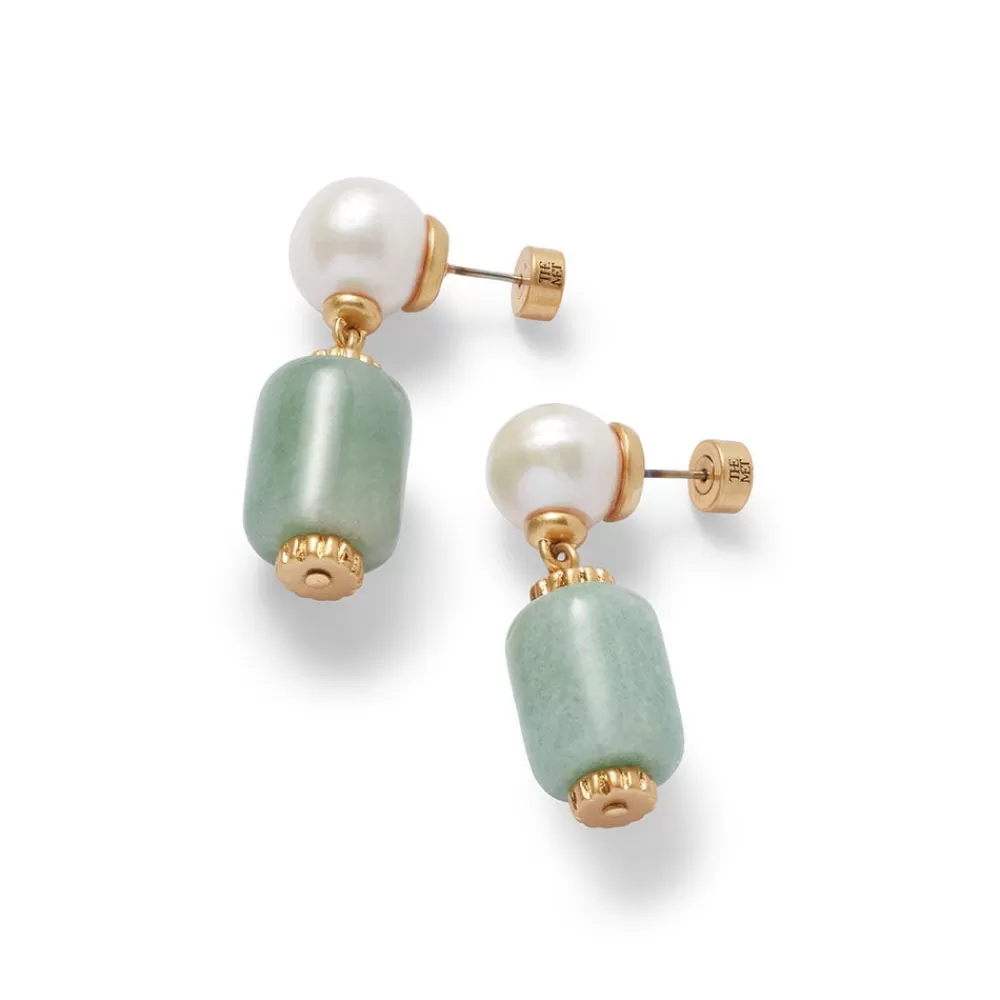 Best Sale Karavas Gems Aventurine and Pearl Drop Earrings Earrings