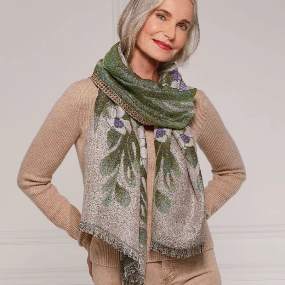 Discount Louis C. Tiffany Gladioli Wool-Blend Shawl Scarves & Wraps