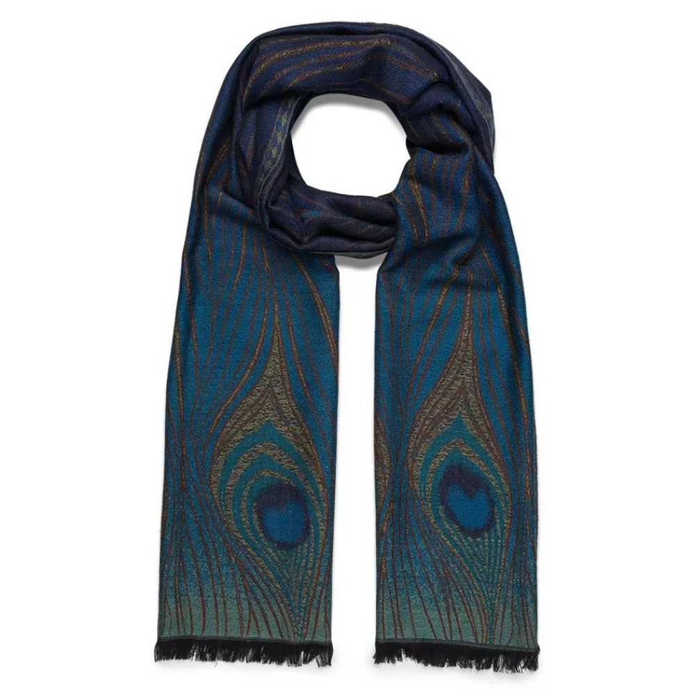 Fashion Louis C. Tiffany Peacock Feather Wool-Blend Shawl Scarves & Wraps