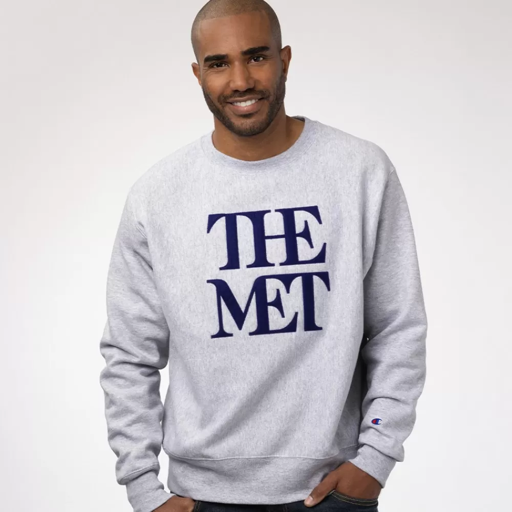 Clearance Met Logo Appliquéd Unisex Champion® Sweatshirt Clothing