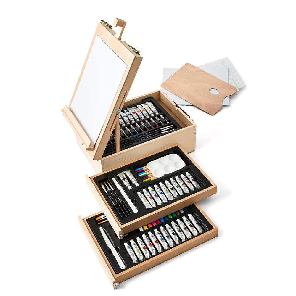 New Mixed Media Easel Box Art Set Art Supplies & Easels