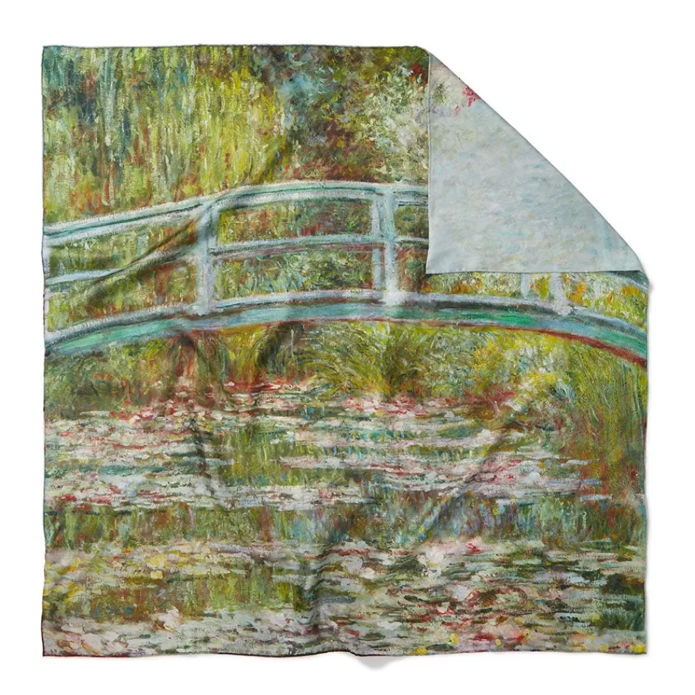 Cheap Monet Blooms Double-Sided Square Silk Scarf Scarves & Wraps