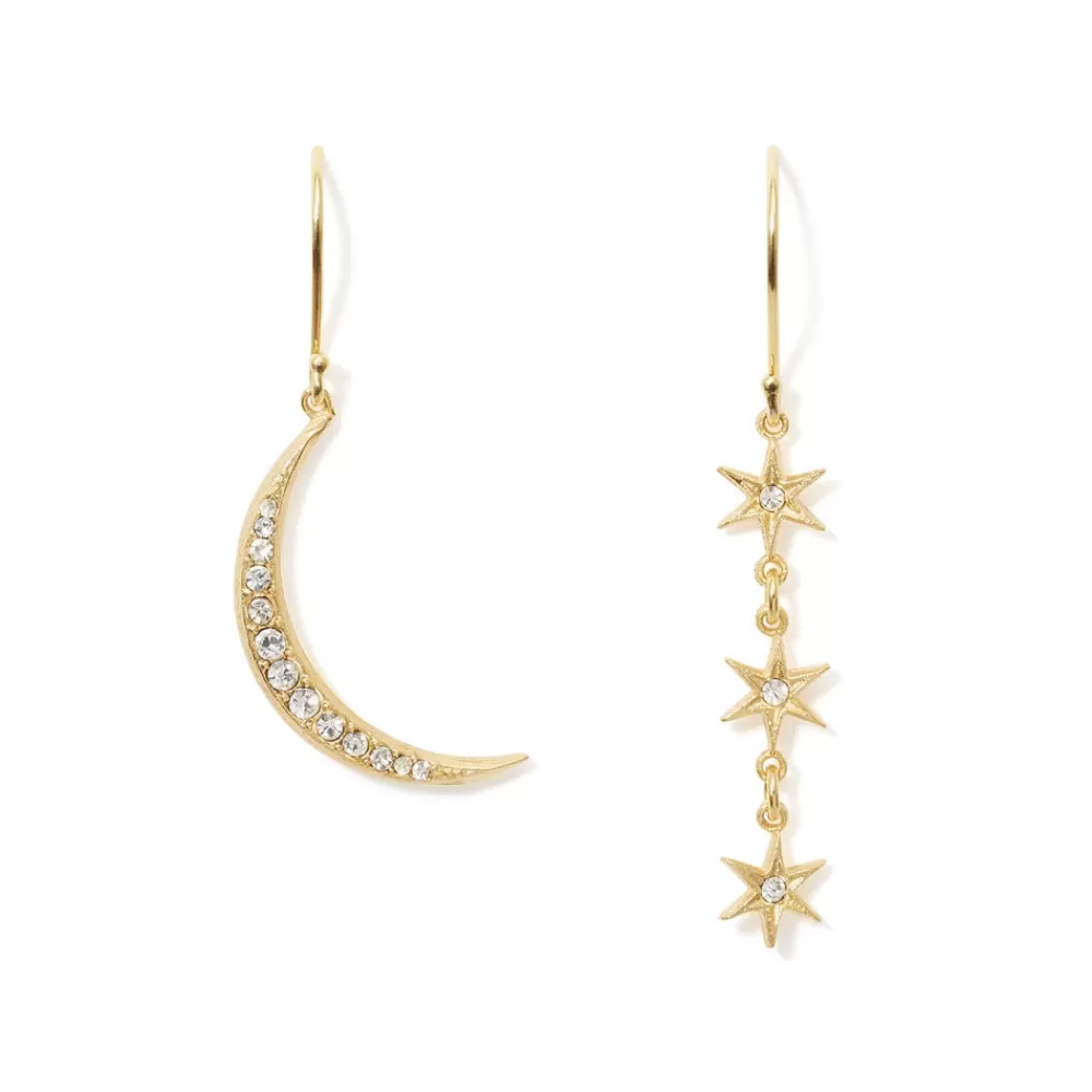 Store Moon and Stars Drop Earrings Earrings