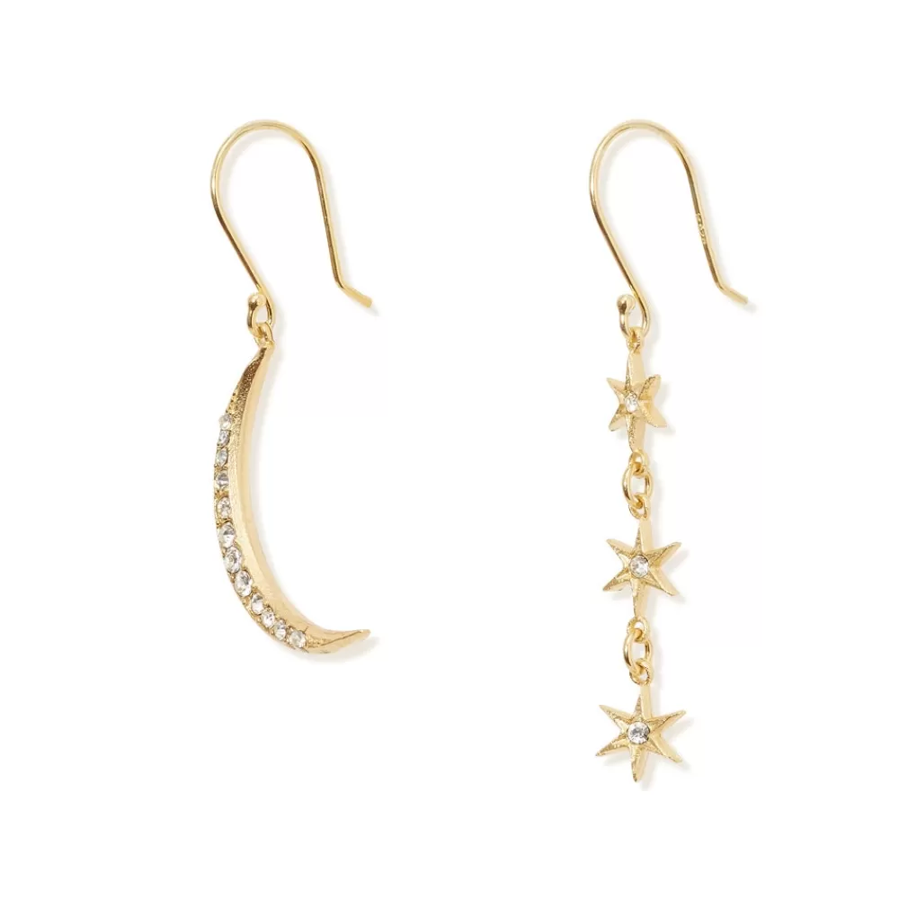 Store Moon and Stars Drop Earrings Earrings