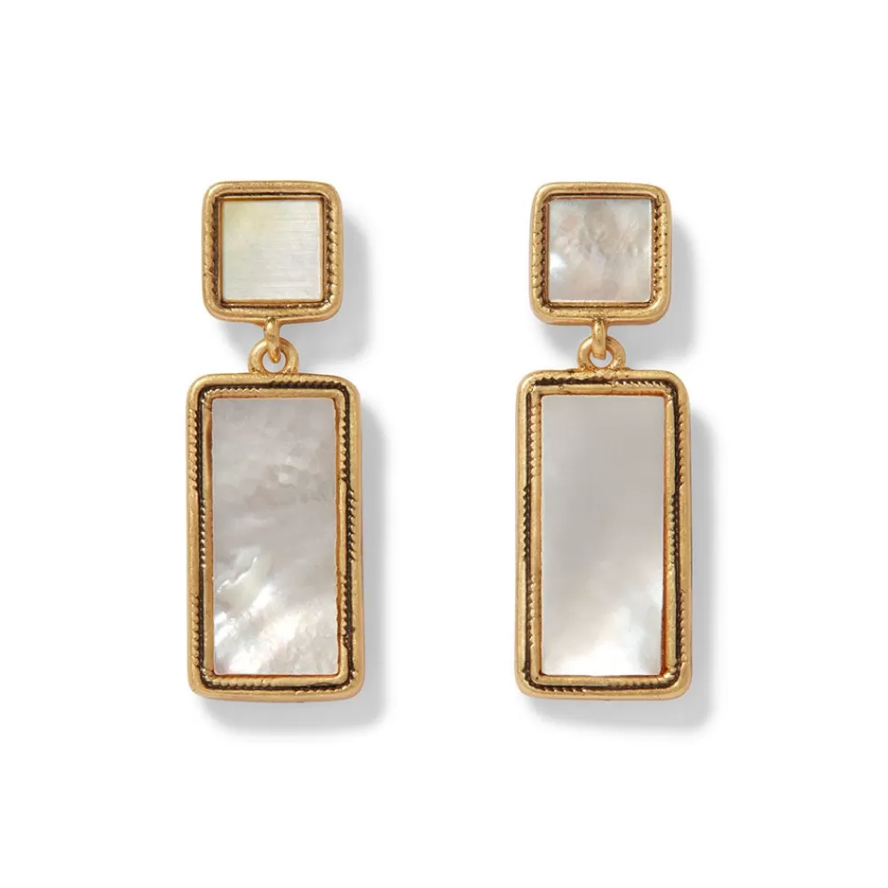 Clearance Mother-of-Pearl Tile Double-Drop Earrings Earrings