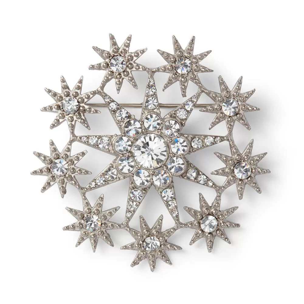 New Ottoman Star Antiqued Silver Brooch Pins & Brooches