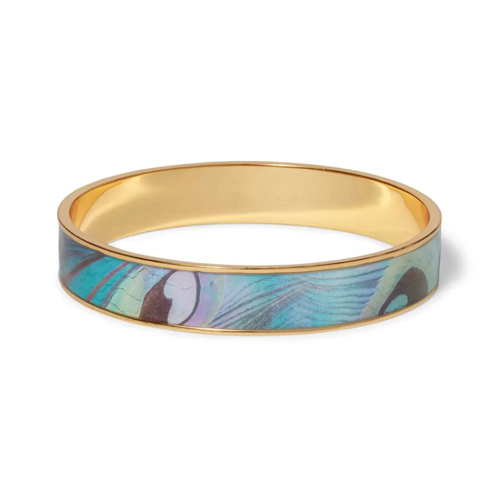 Cheap Peacock Feather Enamel Bangle Bracelets