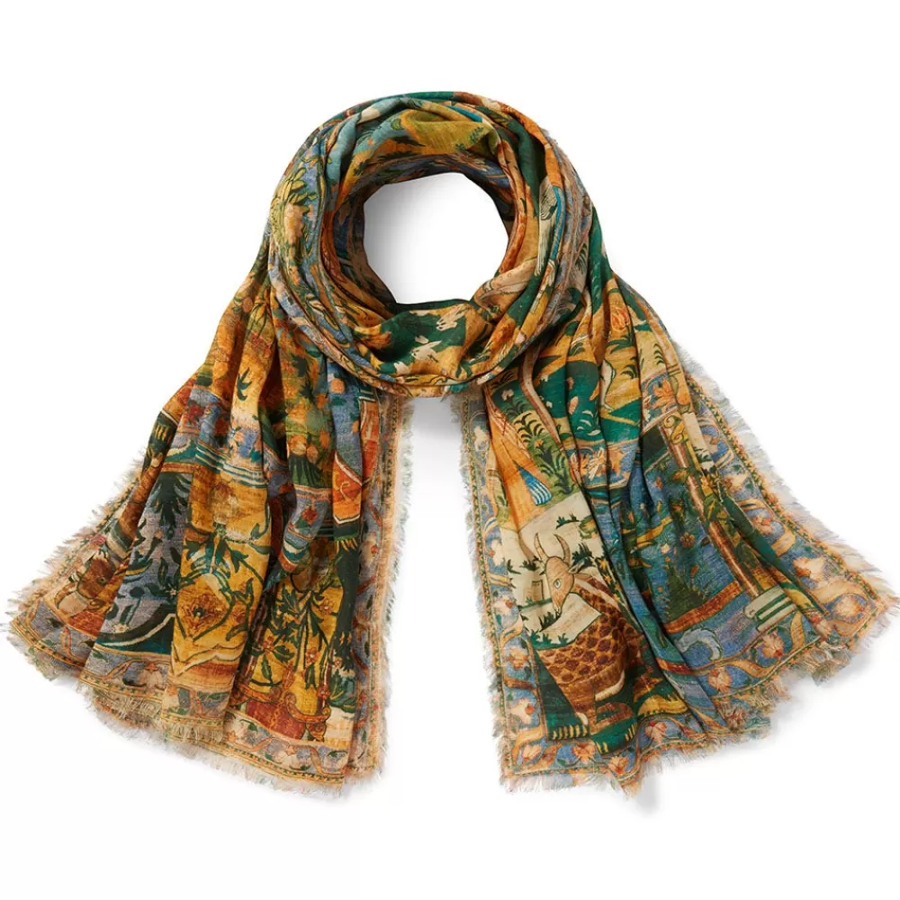 Best Persian Pictorial Textile Oversize Oblong Scarf Scarves & Wraps