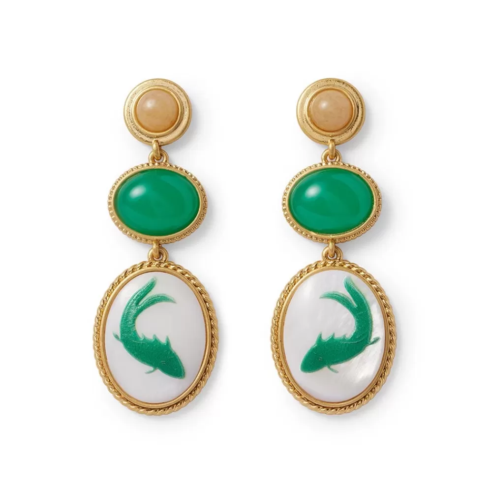 Flash Sale Qing Bottle Fish Cameo Drop Earrings Earrings