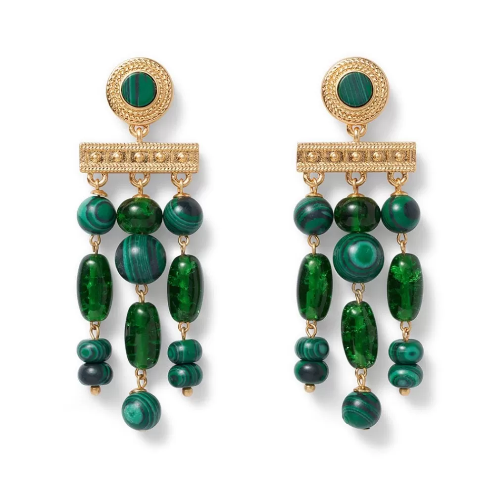 Best Roman Malachite Chandelier Earrings Earrings