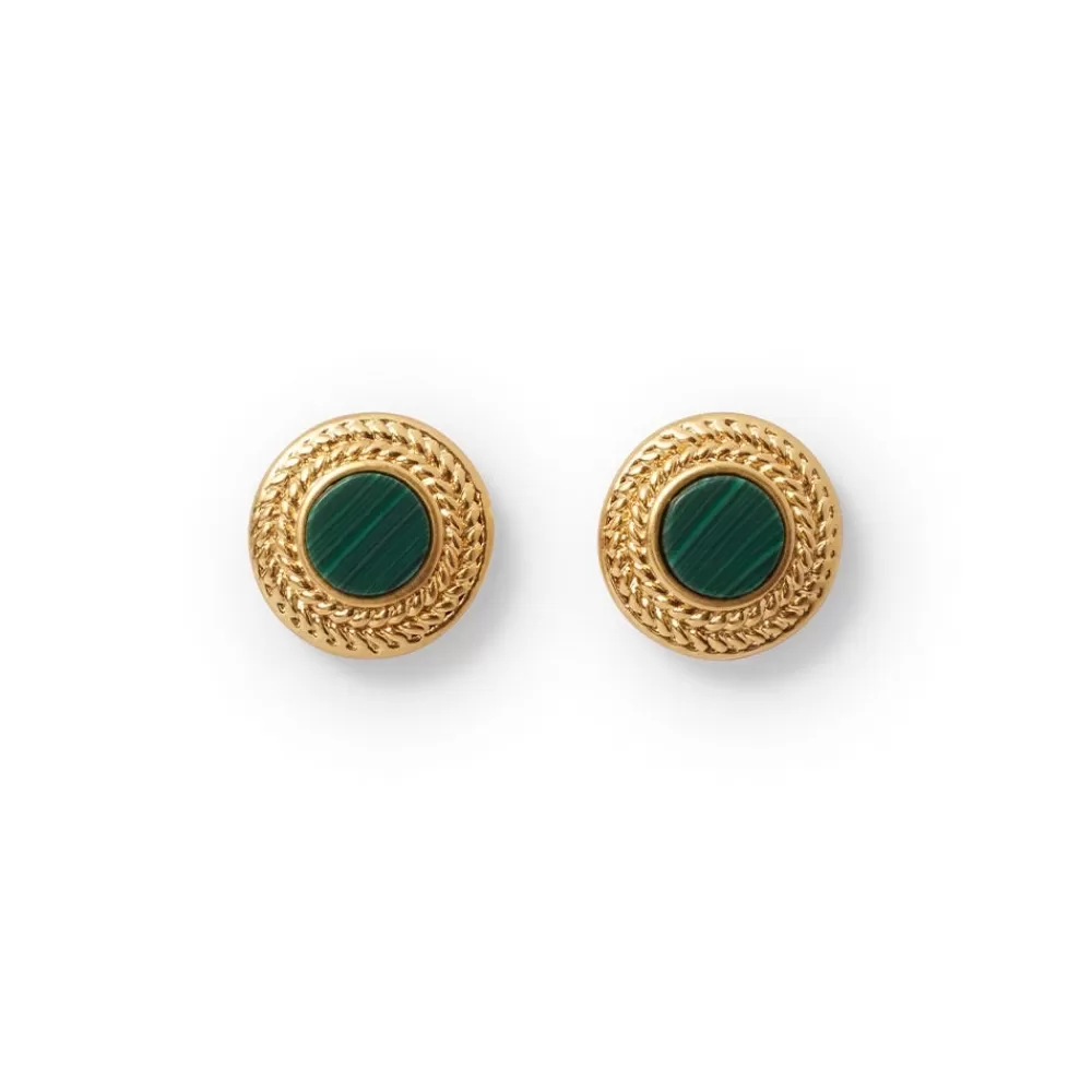 Clearance Roman Malachite Stud Earrings Earrings