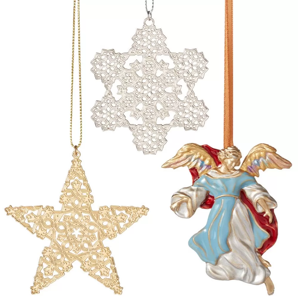 Cheap 2024 Star, Snowflake, and Angel Tree Ornament Set Ornaments