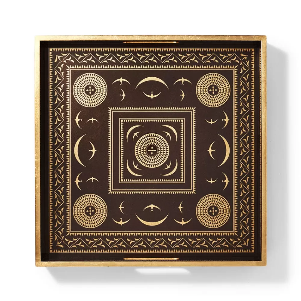 Clearance Sumatran Symbols Lacquer Tray Tableware | Decorative Accents