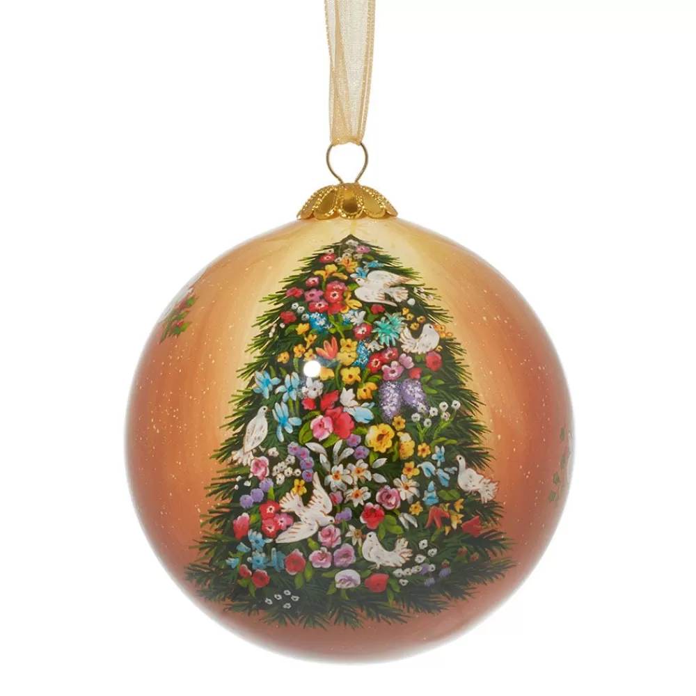 Clearance Tait-Henson Bower of Beauty Hand-Painted Glass Ornament Ornaments