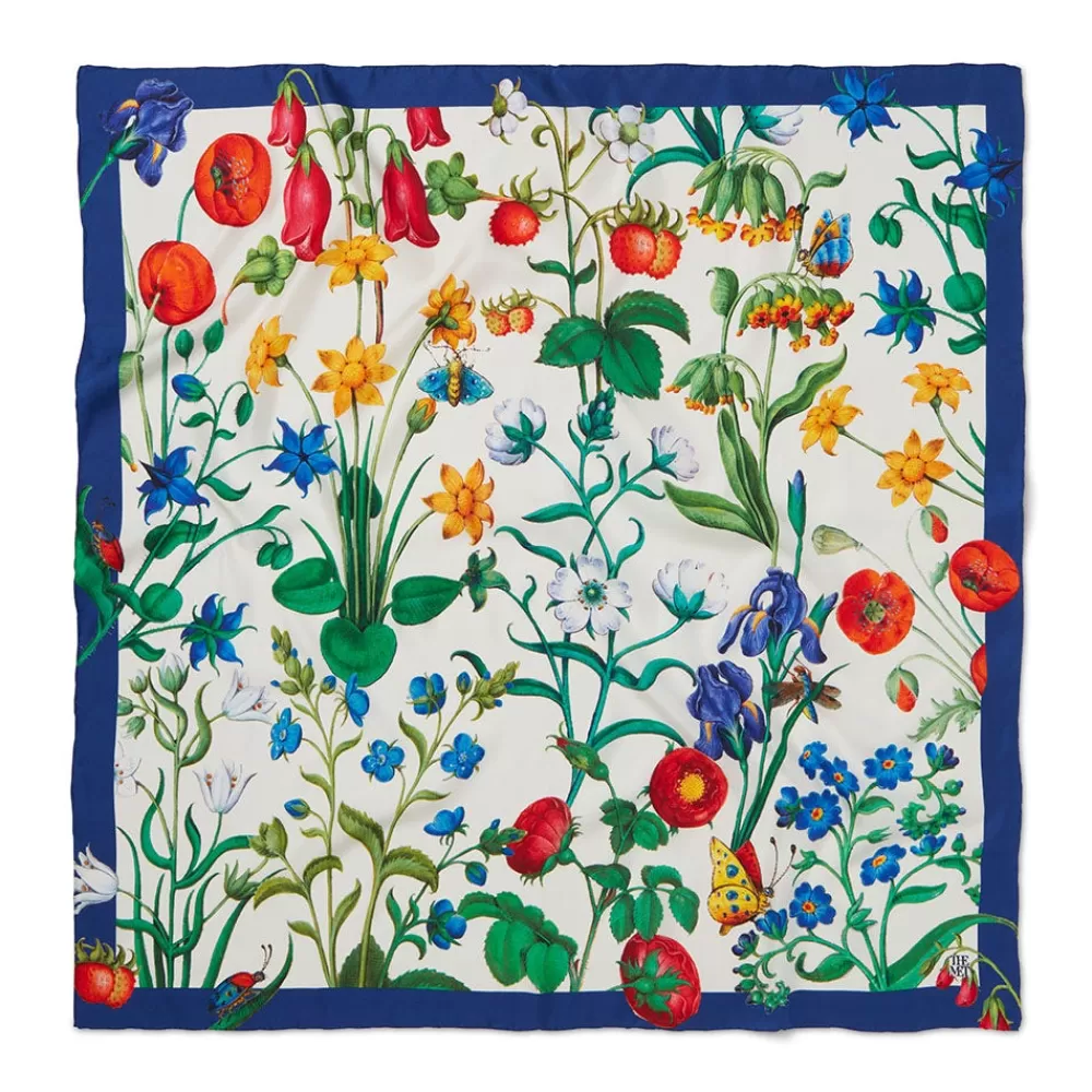 Discount The Met Cloisters Garden Square Silk Scarf Scarves & Wraps