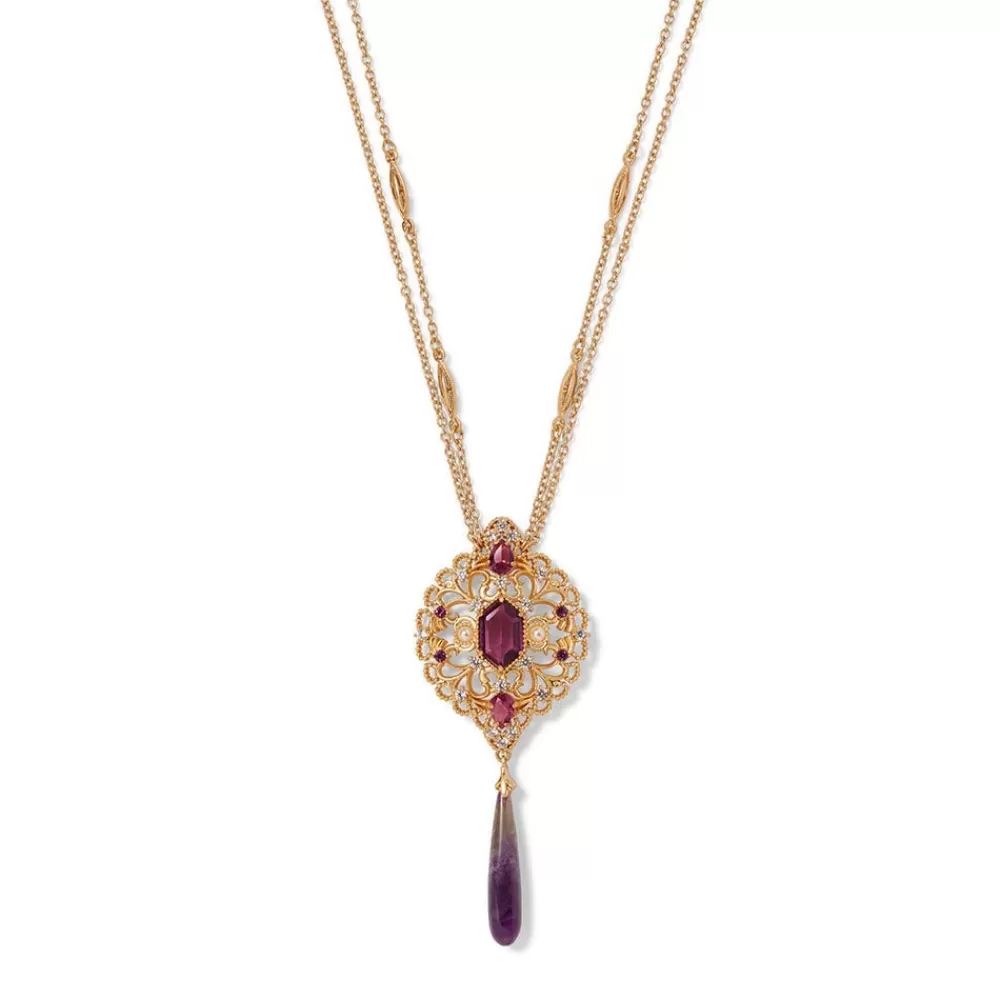 Discount Turkish Amethyst Long Pendant Necklace Necklaces