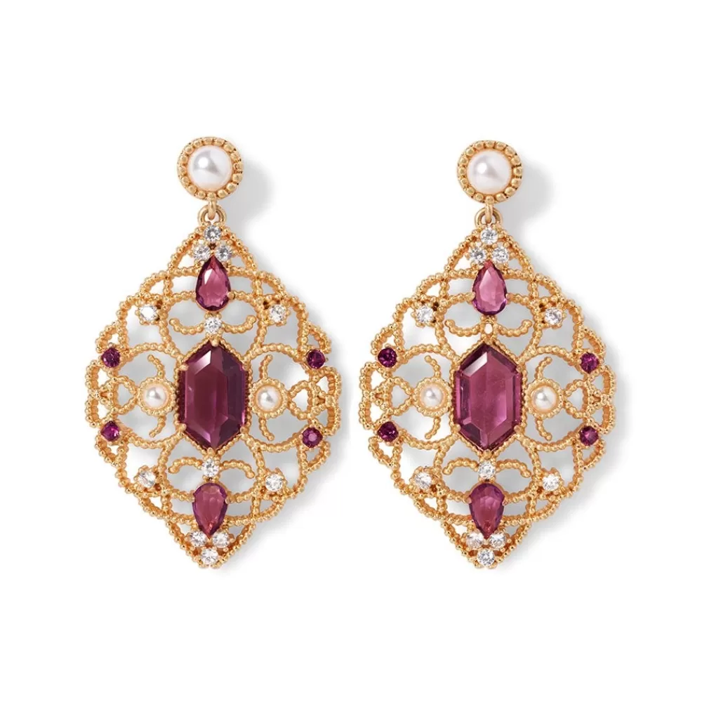 New Turkish Amethyst Statement Earrings Earrings