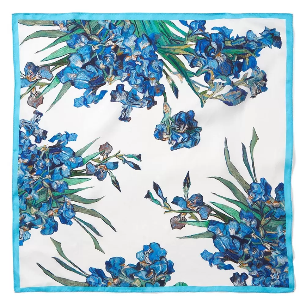 Sale Van Gogh Iris Motif Silk Neckerchief Scarves & Wraps