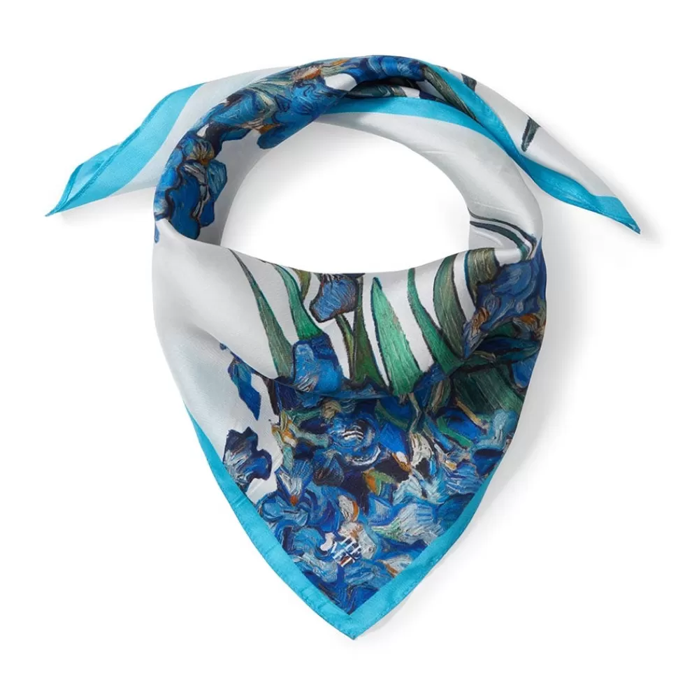 Sale Van Gogh Iris Motif Silk Neckerchief Scarves & Wraps