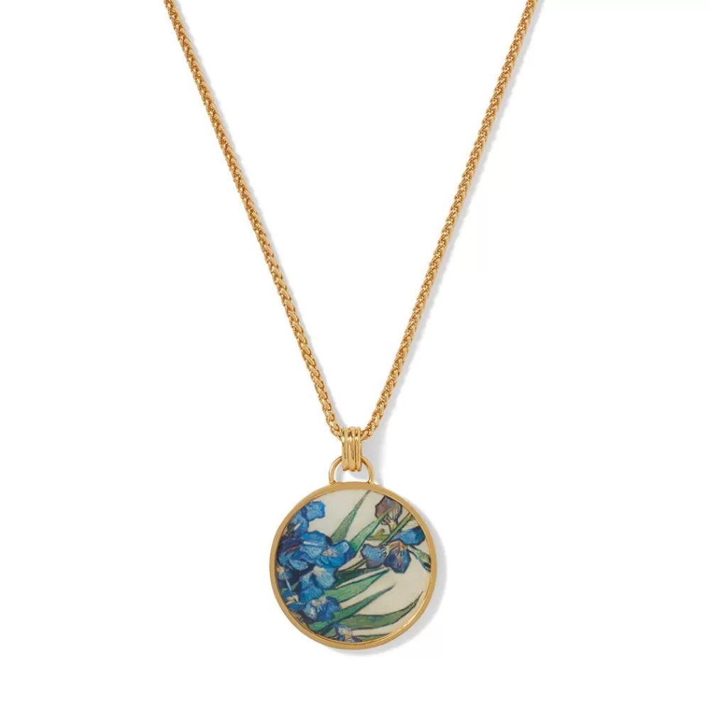 Best Sale Van Gogh Irises Enamel Pendant Necklace Necklaces