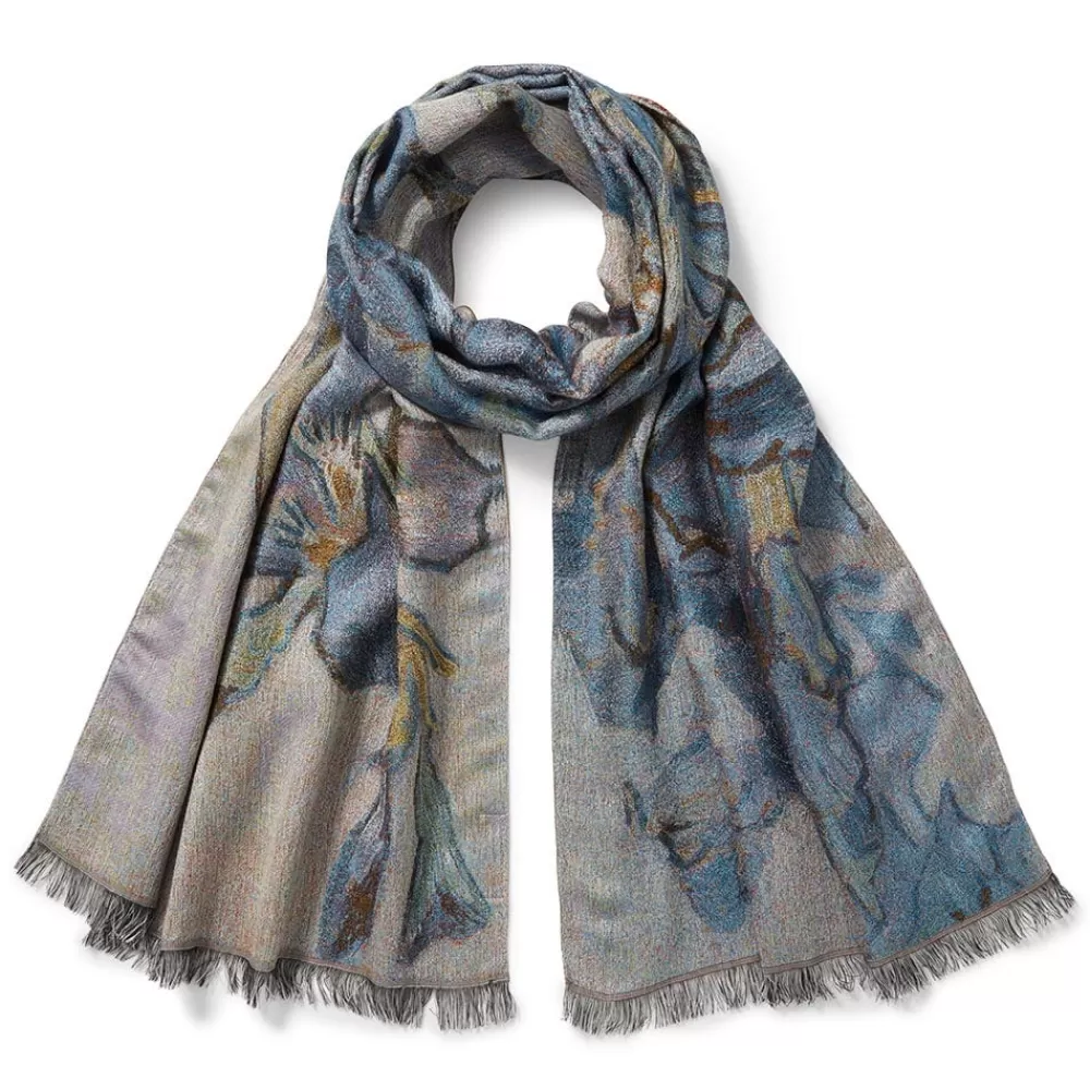 Cheap Van Gogh Irises Wool-Blend Shawl Scarves & Wraps