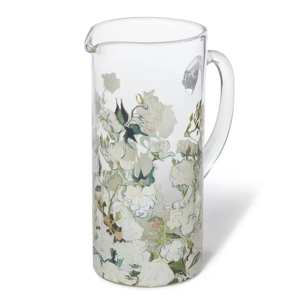 Clearance Van Gogh Roses Glass Pitcher Tableware