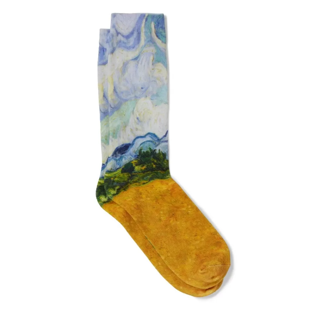 Cheap Van Gogh Wheat Field with Cypresses Men's Socks Small Accessories