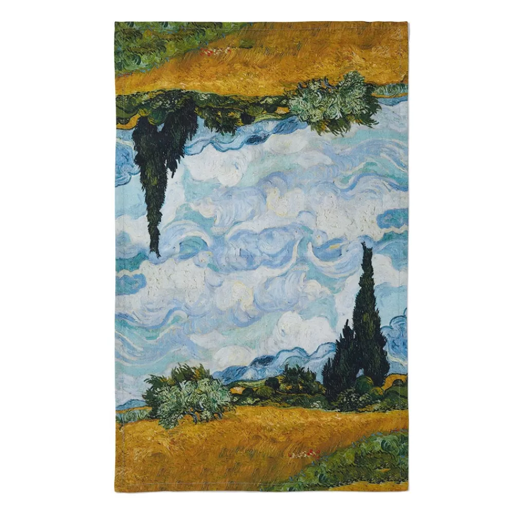 Best Sale Van Gogh Wheat Field with Cypresses Tea Towel Decorative Accents