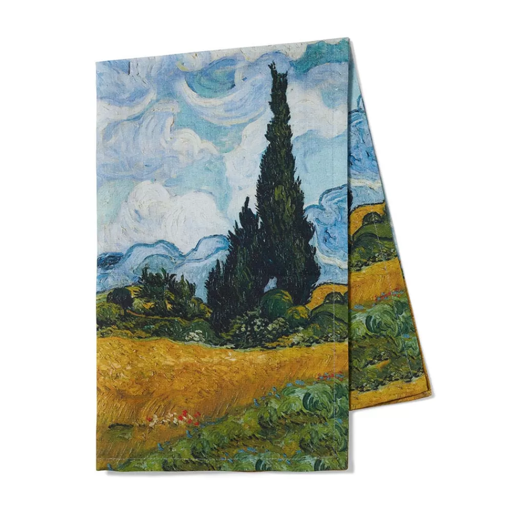 Best Sale Van Gogh Wheat Field with Cypresses Tea Towel Decorative Accents