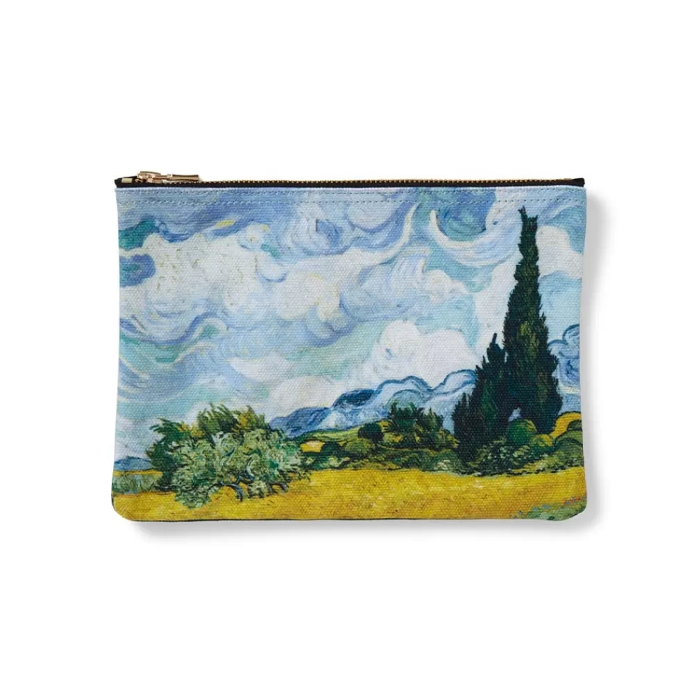 Online Van Gogh Wheat Field with Cypresses Zip Pouch Bags